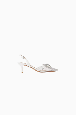 Trudi 50 Kristal Slingback Topuklu Ayakkabı, Zarif ve Işıltılı Tasarım