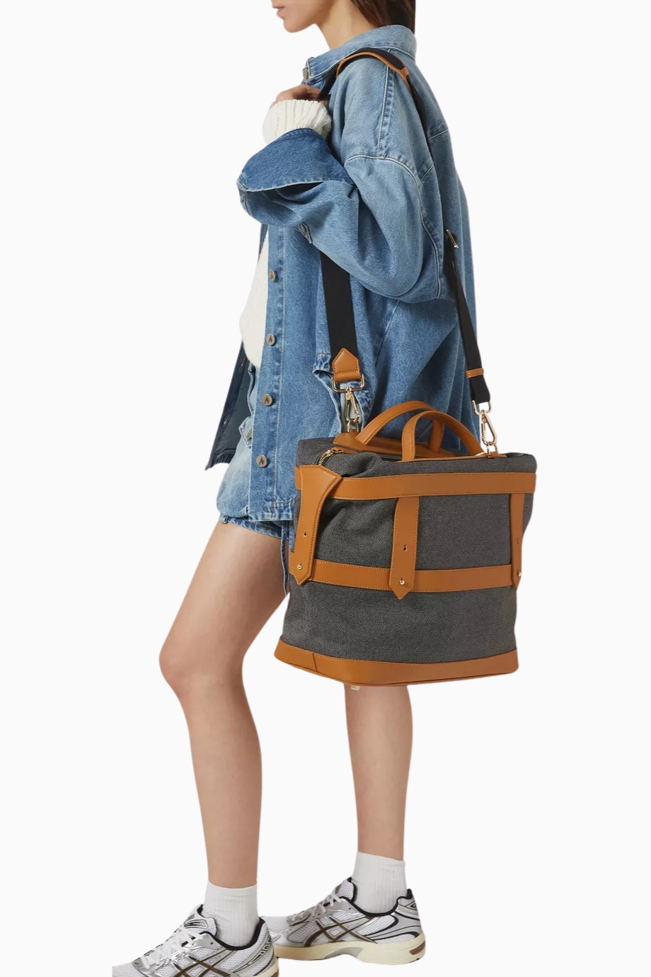 Weekender Bag EcoCraft Canvas Sandstone Black Hafta Sonu Çantası