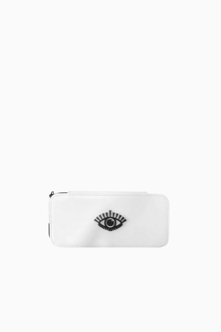 MA Minimalist Vanity Case, Beyaz Lüks Deri Makyaj Çantası