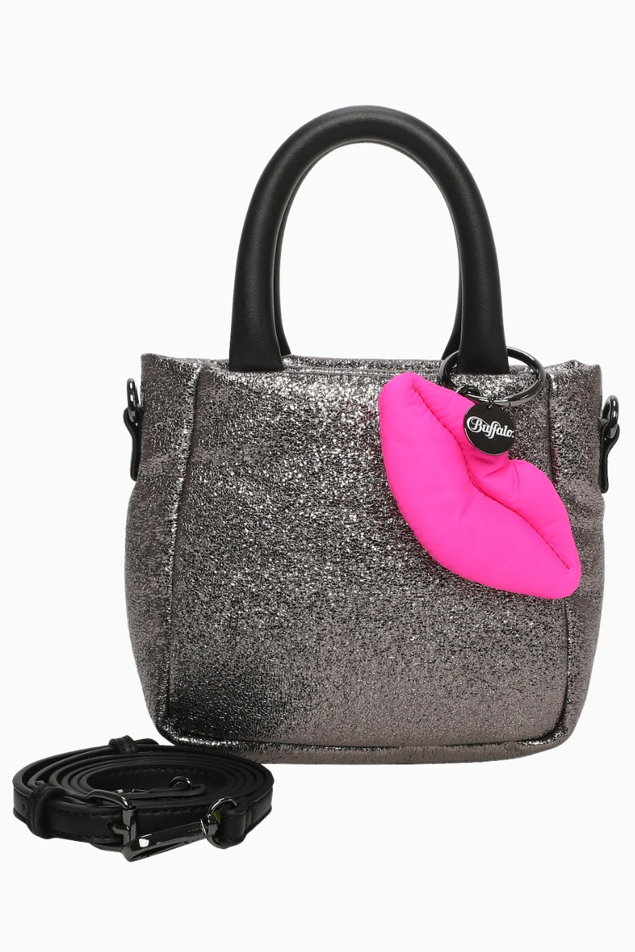 Boxy24 Gümüş Mini Bag Gliter Detaylı Lüks Buffalo Henkeltasche