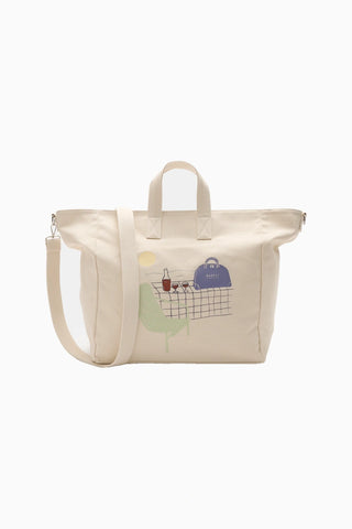 Beachbag Bej %100 Kanvas Unisex Plaj Çantası